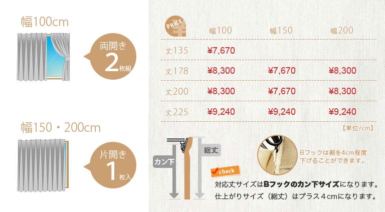 商品サイズ・価格