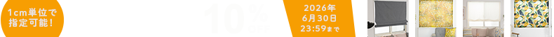 ローマンシェード10％OFF