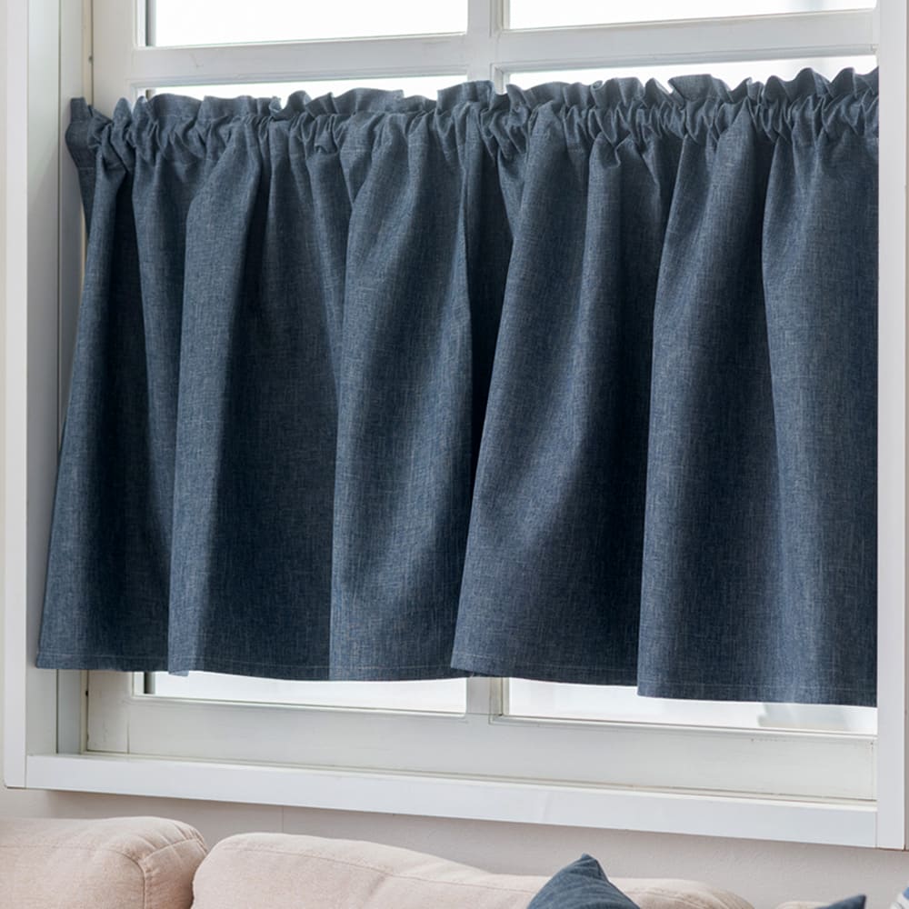 小窓カフェカーテン 洗濯OK、遮光1級、遮光1級、UVカット、軽量ソフトタイプ【AH5015】パーフェクトシルキー