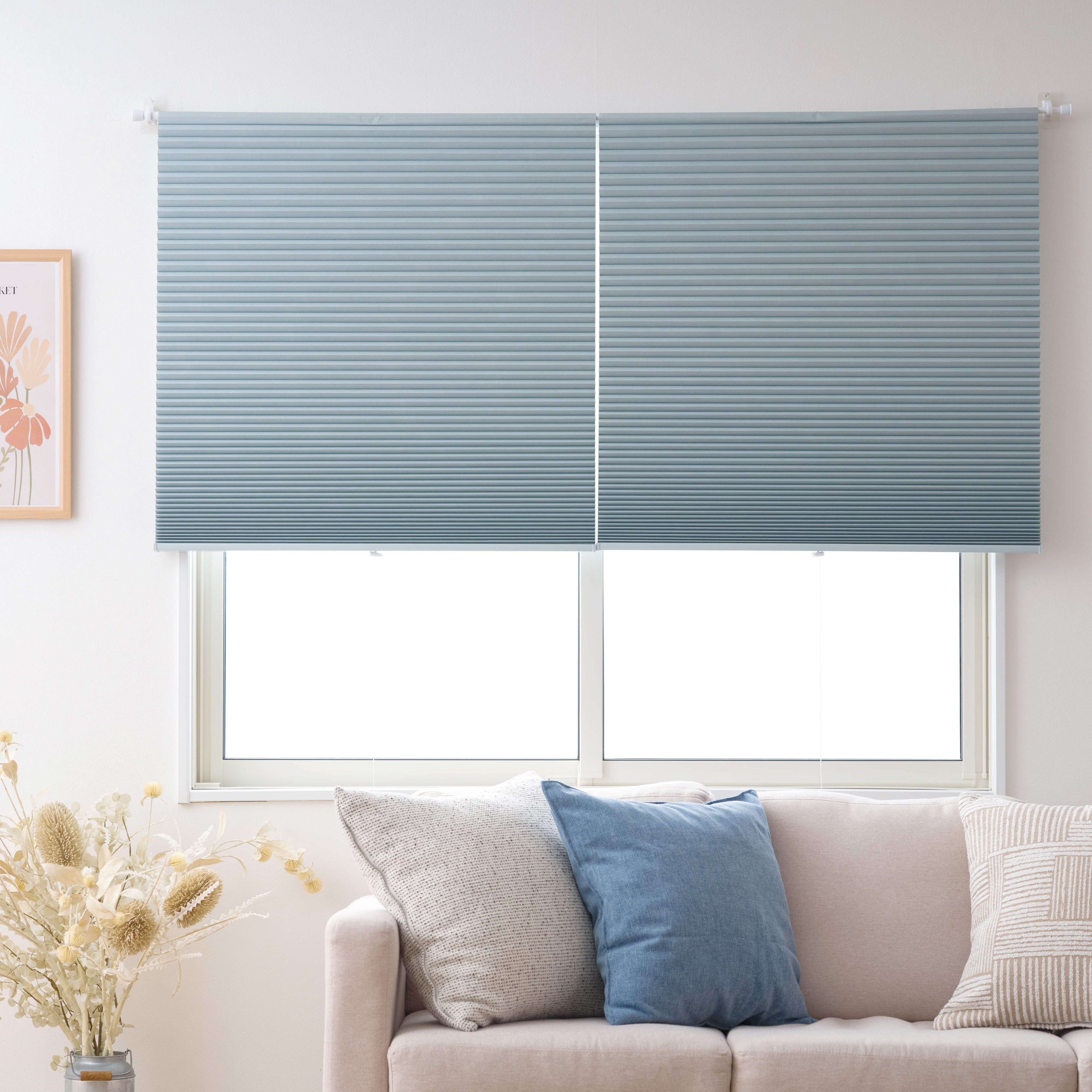 切ってサイズ調節できる突っ張り棒 遮光1級ハニカムブラインド Easy Bee Bee イージービービー