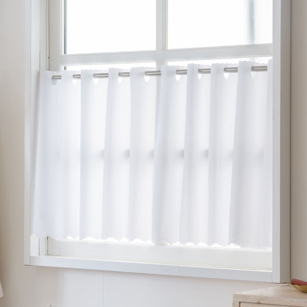 小窓カフェカーテン 洗濯OK、遮像、遮熱、UVカット【RH2002】エコラクールストライプ