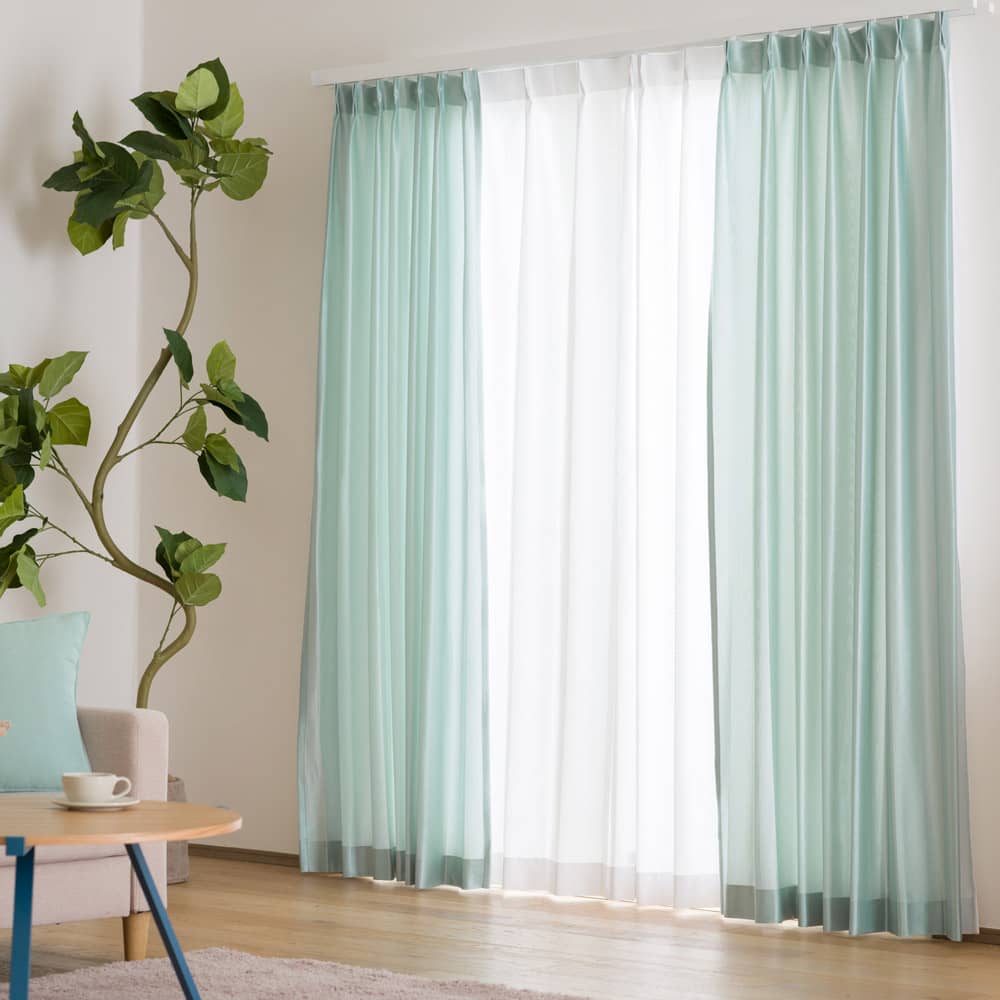 レースカーテン 【RH2003】メルティシフォン ライトブルー