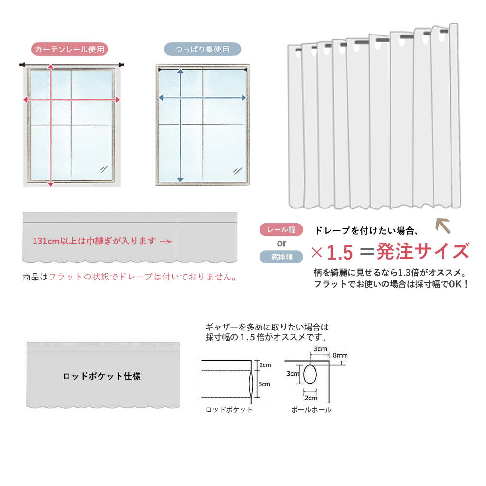 カフェカーテン サイズ