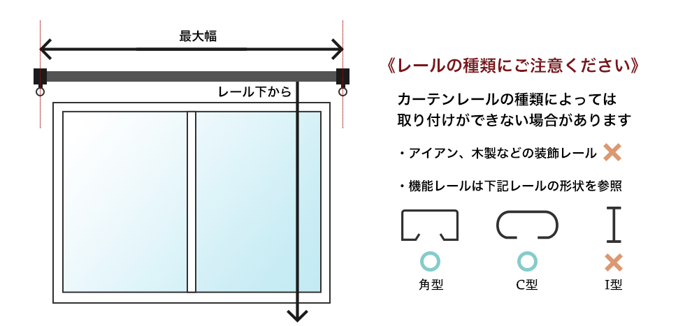 カーテンレールに取り付け