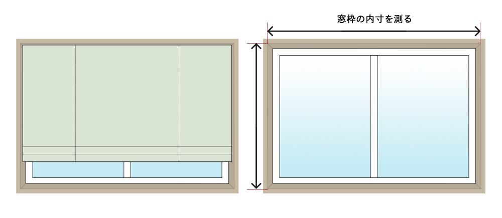 窓の内側に取り付け