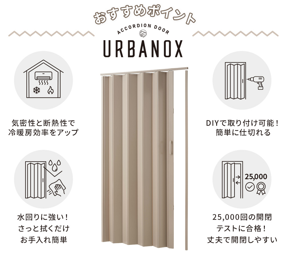 アコーディオン カーテン・パネル ドア URBANOX