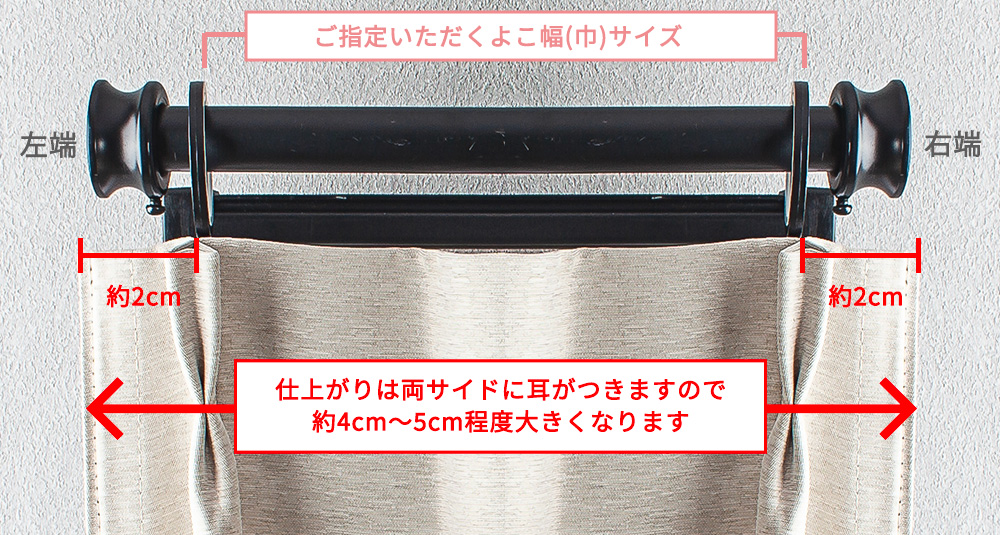 カーテンの仕上がり幅