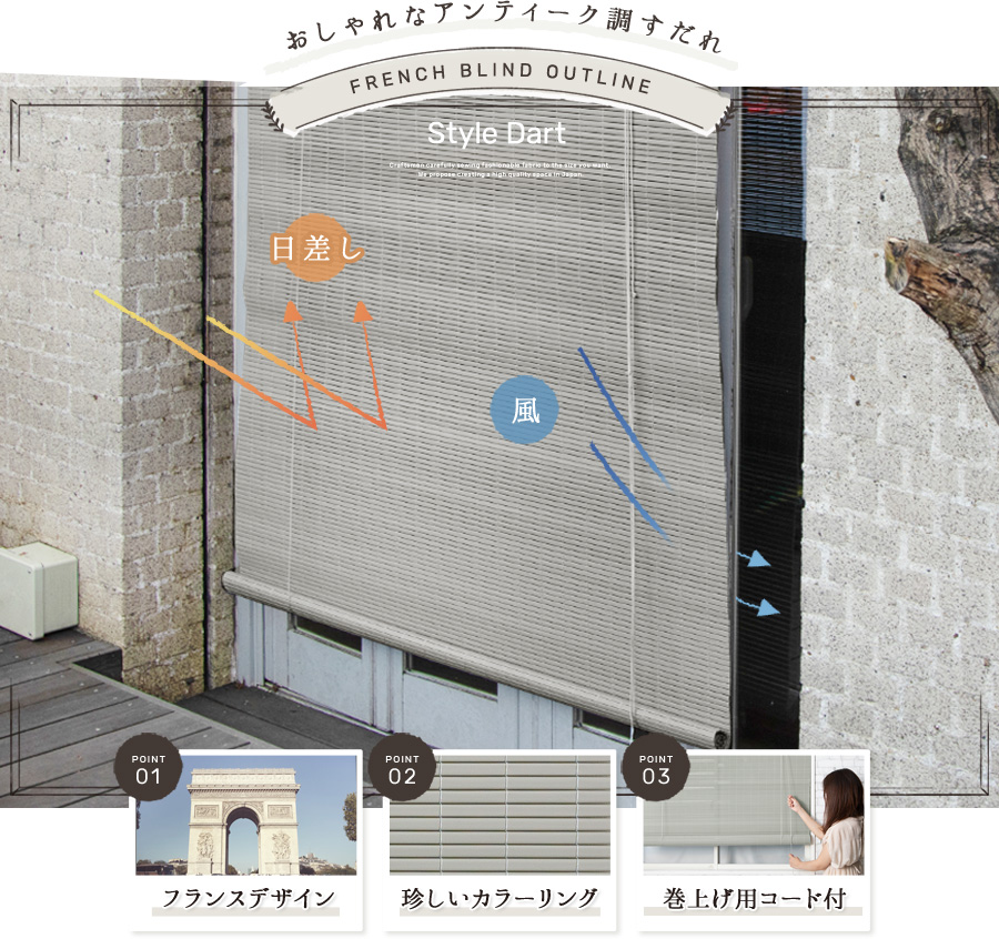 すだれ「フレンチバンブーブラインド」の特長