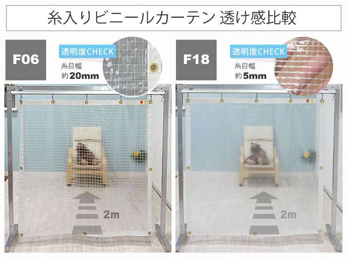 透明・糸入りビニールの透け感比較